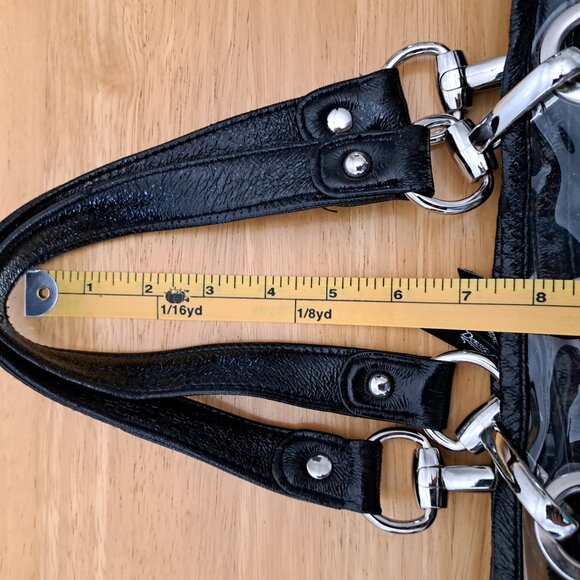 Donna Sharp Black Quilted Bag Purse w/ Detachable Plastic Cover Cheetah Lining - Picture 7 of 16